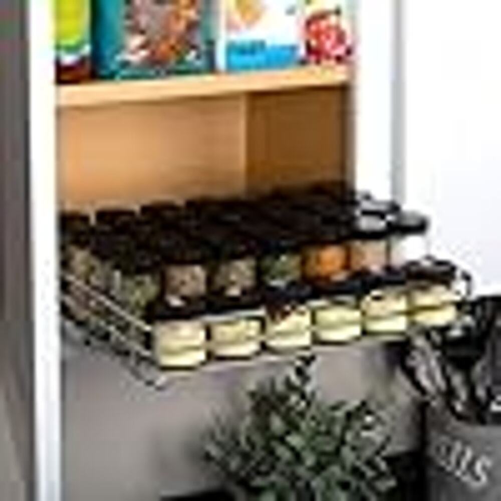 Pull Out Cabinet Organizer Chrome 14” x 10” Spice Rack Shelf